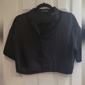 Women's lightweight black crop top Size: SMALL color: black